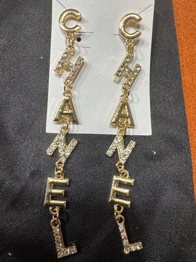 Gold Crystal Drop 'C' Earrings - Women Jewelry